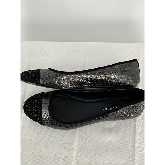 Donald J Pliner Womens Black Snakeskin Embellished Ballet Flats Size 9M - Picture 6 of 8